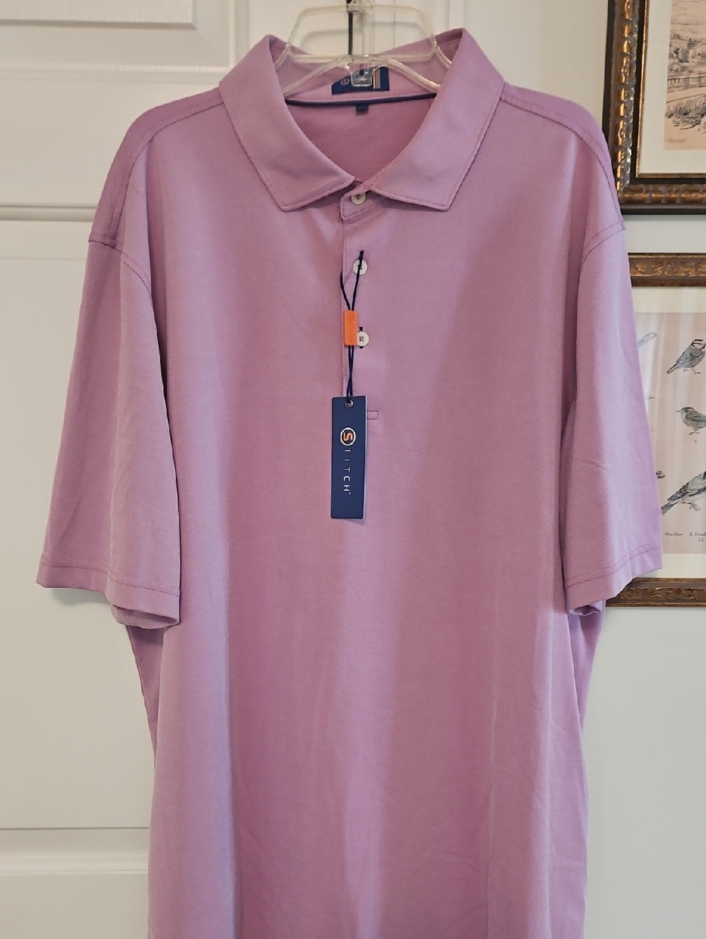 Stitch Men's Short-Sleeve Polo in Lavender Orchid SIZE XL